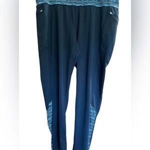 Livi leggings.  22-24. Black and blue/white/black design